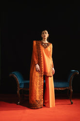 Maria Osama Khan - Aabroo-e-Jashan - orange - ORGANZA & Grip silk - 3 Piece